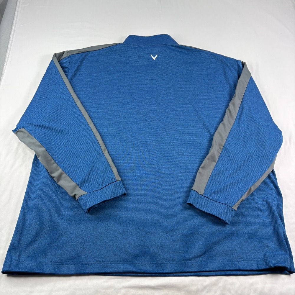 Callaway Golf Shirt Mens 3XLT Tall Blue 1/4 Zip Pullover Weather Series Stretch - Picture 9 of 11